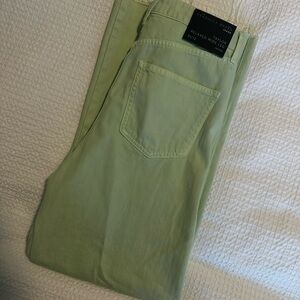 Veronica Beard Pale Green Relaxed Wide Leg Pants
